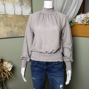 Free People Gray Long Sleeve Top